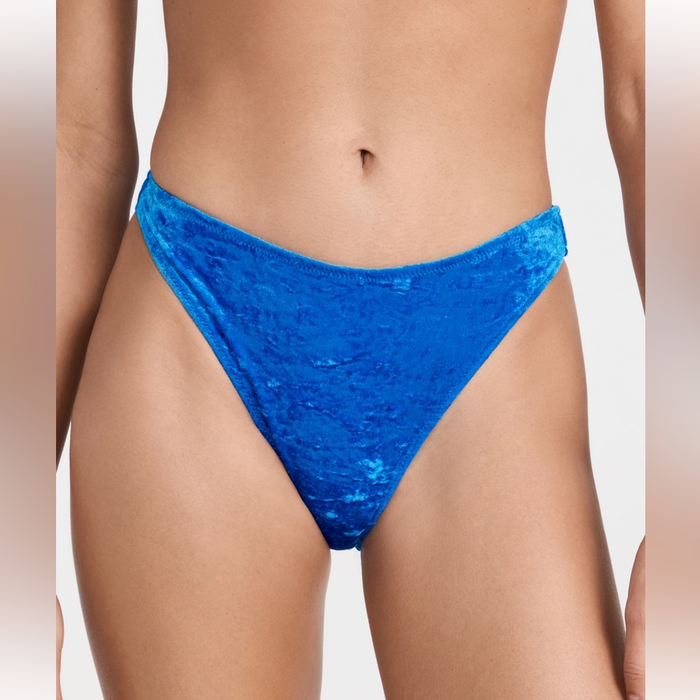 NWT Solid & Striped The Elsa Bottom Crushed Velvet in Pacific Swimsuit- Size Med